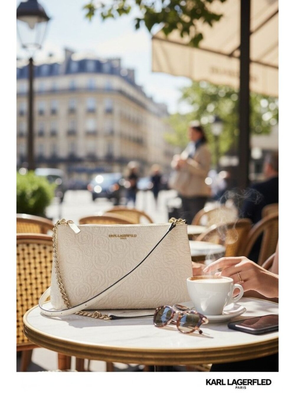 Karl Lagerfeld Paris Camilla Floral Embossed Crossbody Bag Parisian Elegance Chi